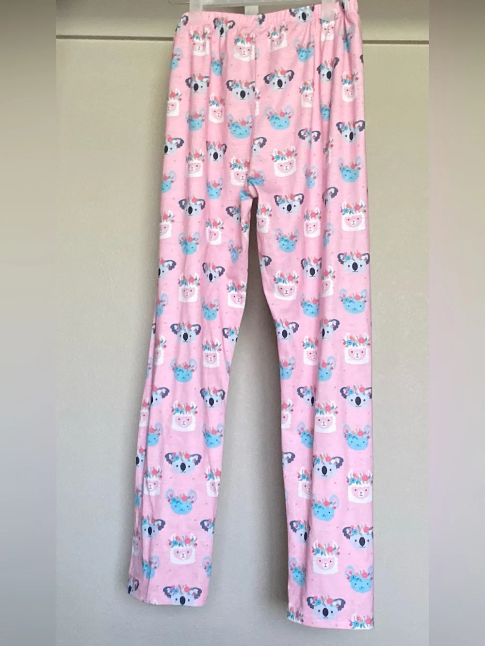 Kids Pink Animal Face Pajama Pants